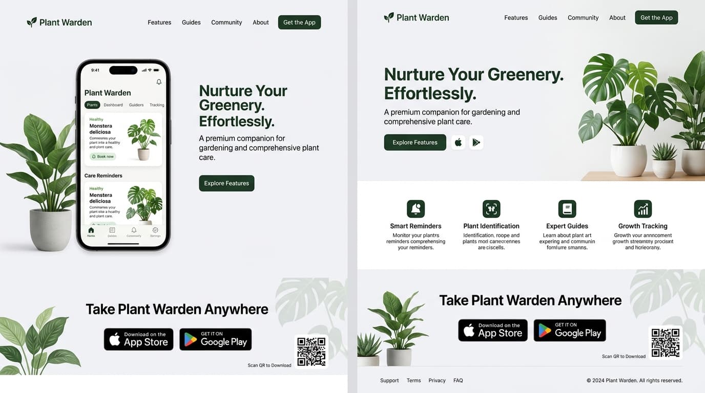 Plant Warden App Mockup - AI Plant Doctor & Diagnosis